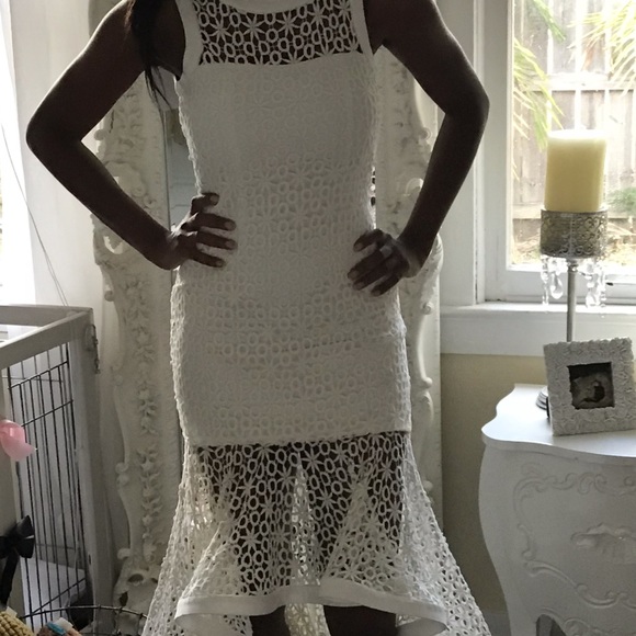 Crochet Dress with Scalloped Hem Hi/Low - Picture 3 of 5